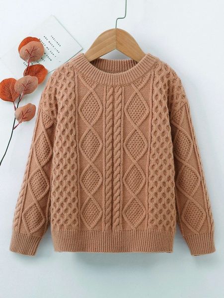 

toddler boys drop shoulder cable knit sweater she01, Blue