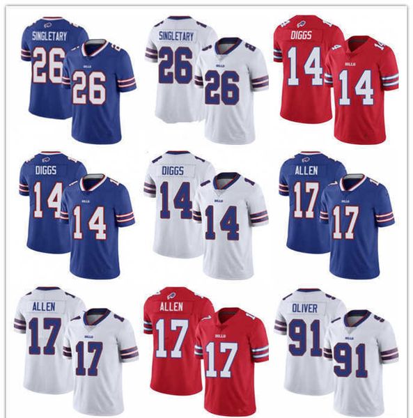 

football jerseys 40 von miller buffalo''bills''men women youth 14 stefon diggs 26 devin singletary 17 josh allen red blu, Black;red