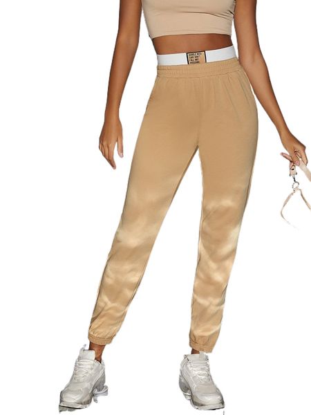 

letter patch tape detail cropped sweatpants s5gu#, Black;white