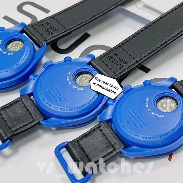 

2022ss moonswatch quarz chronograph mens watch mission to mercury 42mm black nylon super luxury watch james montre de luxe limited edition m, Slivery;brown