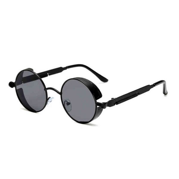 

2021 new steampunk glass round fashion sunglass men's and women's fashion sunglass, White;black