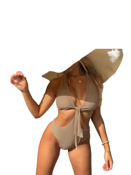 

plain cut-out criss cross one piece swimsuit j5dn#, White;black