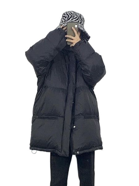 

women's down & parkas white jacket mid-length winter 2021 casual loose duck t10t#, Black