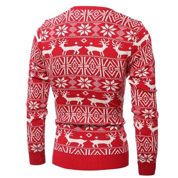 

puimentiua christmas style men autumn winter pullover sweater deer printed long sleeve thicken warm o-neck sweaters men 201203, White;black