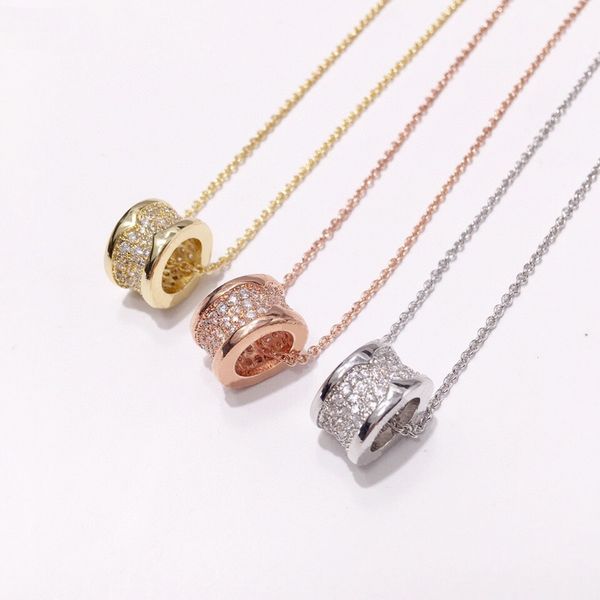 

europe america fashion style men lady women stainless steel 18k gold engraved b letter setting full diamonds pendant chain necklace, Silver