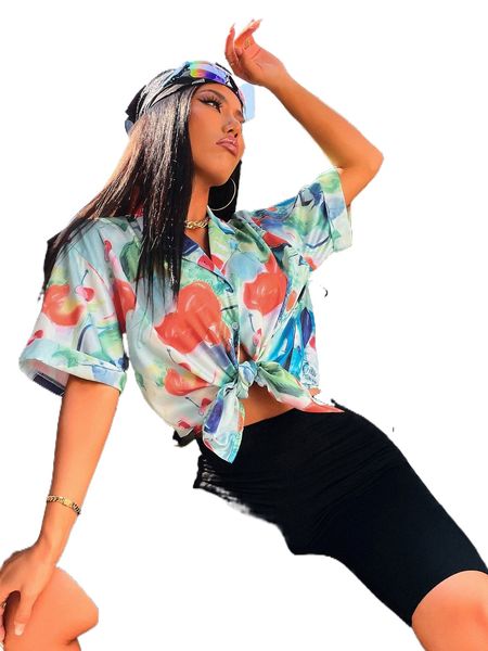 

random fruit print blouse u7jw#, White