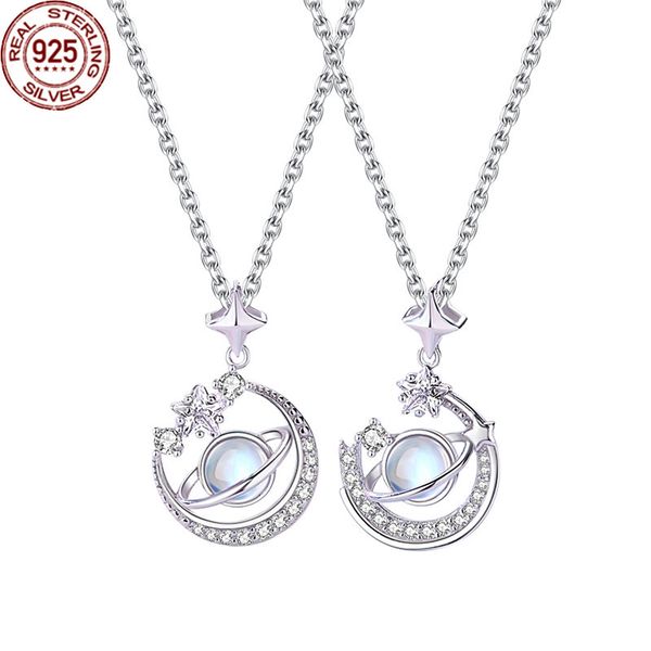 

popular new girlfriends necklace women s 925 sterling silver fairy wind moon light stone planet clavicle chain zircon versatile ins jewelry