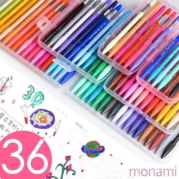 Set di pennarelli Monami Color per agenda personale Sketch 0,5 mm Liner multicolore Pigmento a base d'acqua Acquerello Art 3000 210226