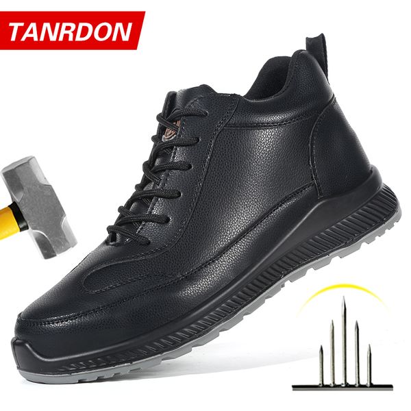 

2022 new work shoes sneakers indestructible industrial shoes safety boots men steel toe shoes puncture-proof protective, Black;brown