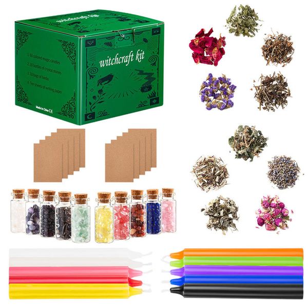 1 Conjunto de Witchcraft Crystals Starter Witch Kit Witchcraft Aromaterapy Vela para DIY presentes