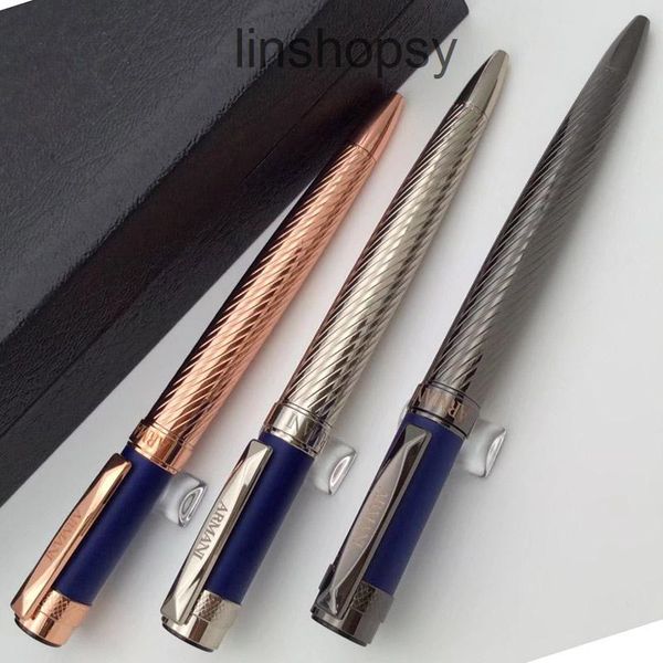 

18 colors classic ballpoint pen streamlining luxury metal barrel school office stationery+gift refills & plush pouch, Blue;orange