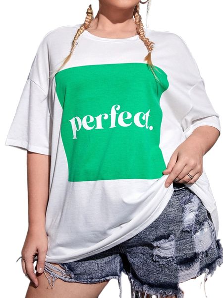 

plus letter graphic drop shoulder tee m6vd#, Black