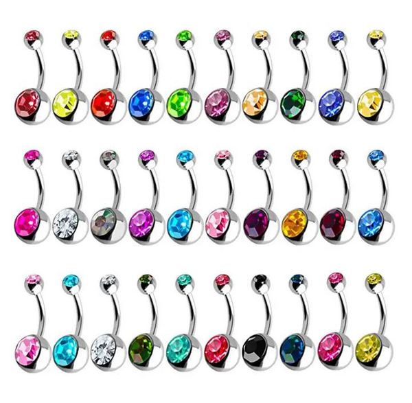 Göbek Düğmesi Halkası Cerrahi Çelik Hipoalerjenik Kurşun ve Nikel Ücretsiz 14 Gauge Piel Piercing Vücut Takı Kadınlar için Karışık Renkler