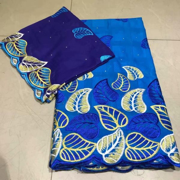 

clothing fabric class square embroidery leaf with stone swiss cotton 5 2 yards tissu africain brode coton scarf brocade fabricfabric, Black;white