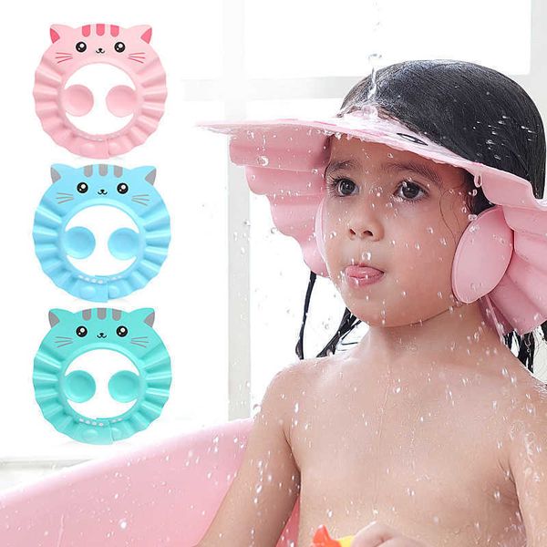 Baby Dusche Einstellbare Haar Waschen Hut Für Neugeborene Säuglings Ohr Schutz Sichere Kinder Shampoo Schild Bad Wasserdichte Kappe 20 stücke Großhandel