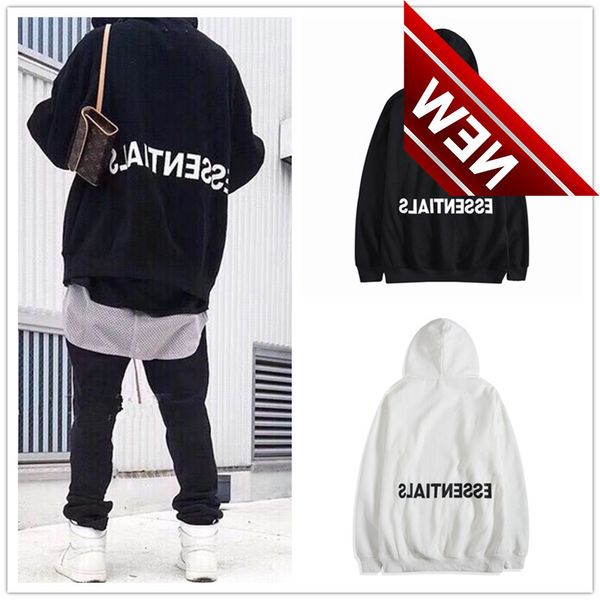 

high street ins super fire ess printed off shoulder flocking hooded loose sweater for men and women, Black