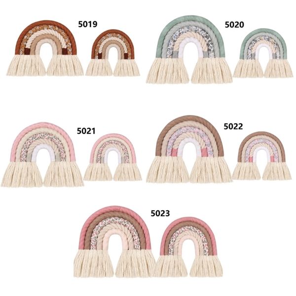 DIY Seil Regenbogen Wandbehang Dekoration Handarbeit gewebt Regenbogen Dekoration Nordic Ornament Baby Zimmer Home Decor 220407