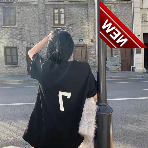 

fog white short sleeved t-shirt women's 2022 new couple spring and summer clothes essentials fashion brand men's loose flocking, White;black