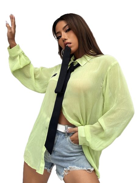 

letter patched button front blouse o0fe#, White