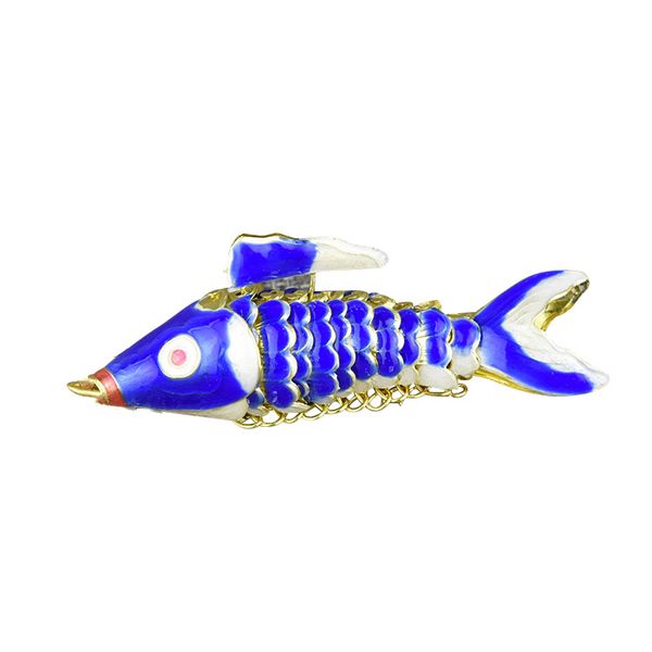 Niedliche glückliche Goldfisch-Charms in 2 Größen aus China-Cloisonné-Emaille-Tier-Fisch-Anhänger für die Schmuckherstellung. Lebendiger Schwung-Karpfen-DIY-Halskette, Armband, Ohrringe, Zubehör