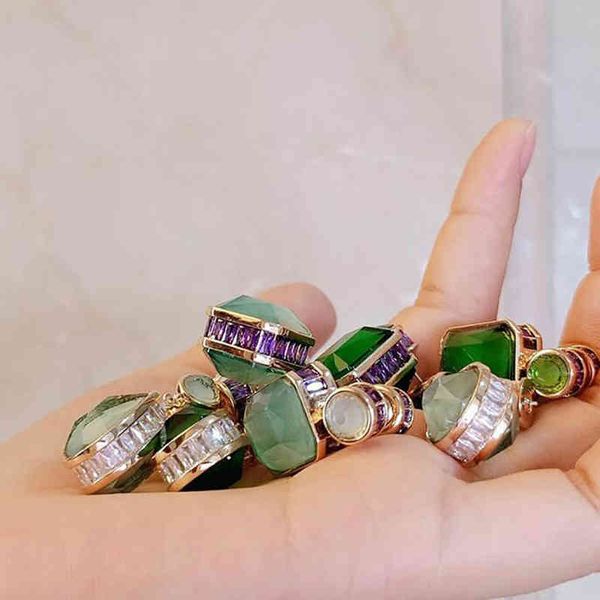 

advanced luxury green square gem earrings for women purple gorgeous vintage waterdrop pedant charm jewelry wedding accessories, Golden