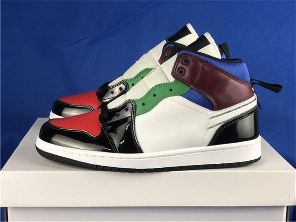 

mens 1 color stitching basketball shoes womens jumpman 1s designer sports sneakers ship with size us5.5-11