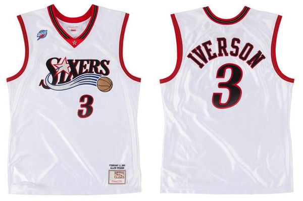 

stitched allen iverson basketball jersey s-6xl mitchell & ness 2001-02 mesh hardwoods classics retro version men women youth jerseys, Black;red