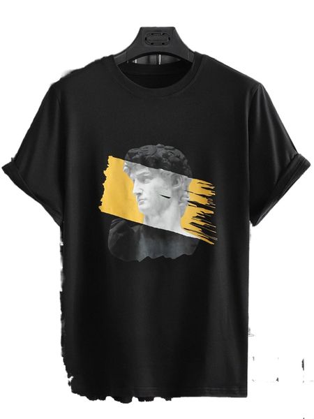 

men brush & figure graphic tee a0pe#, White;black