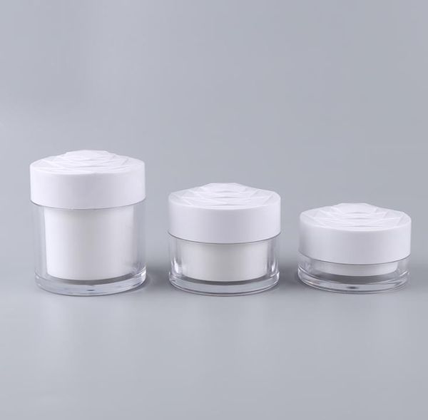 Jarro de 50g jarro cosmético Double Warth White Cream garrafa de recipiente cosmético Jar