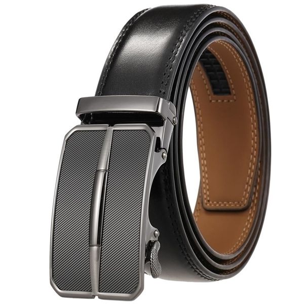 

men leather belt automatic buckle more color adjustable genuine leather black belts cow leather belt for men 35cm width w220811, Black;brown