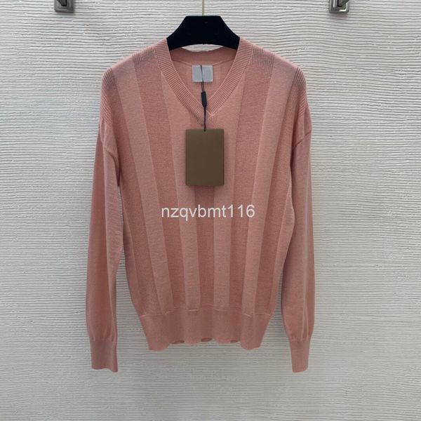 

women's knits & tees 100% wool thick stripe v-neck pullover long sleeve sweater top, White
