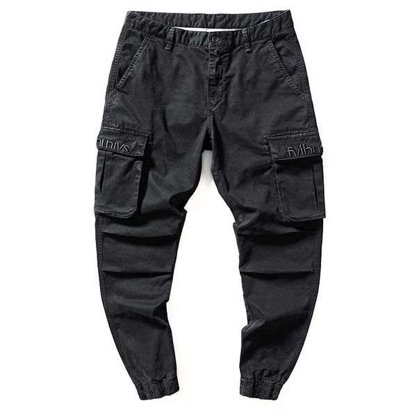 

men's pants fashion designer men big pocket casual overalls cargo pants streetwear khaki color hip hop joggers trousers, Blue