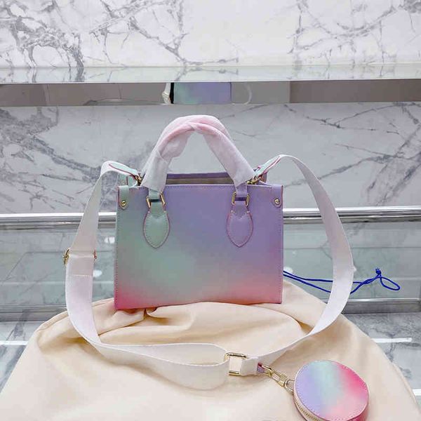 

evening bags designer handbag tote bag women fashion gradient handbags luxury leather letters shoulder bags crossbody 220526