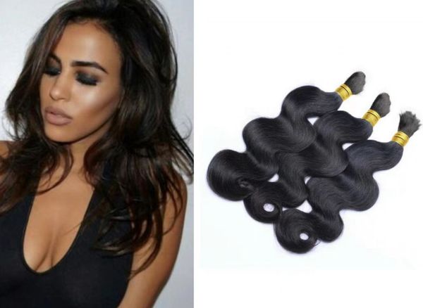 

no weft body wave human hair brazilian natural black 3pcs deals for black women hair bulk for brading