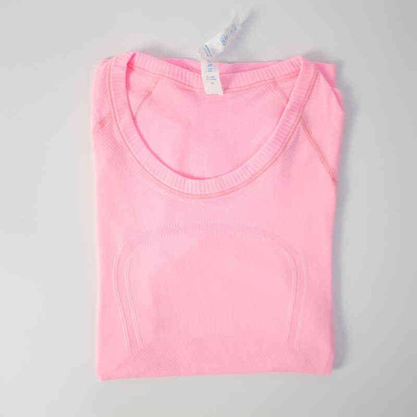 

lulu classic fashion brand t shirts short sleeve o neck sports t-shirt women fitness stretchy yoga tshirts breathable high elastic athletic, White