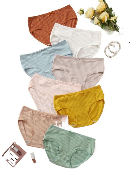 

8pack ribbed panty set 91wo#, Black;red