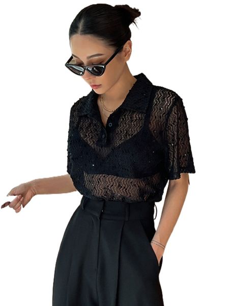 

dazy polo neck sheer without bra h9n6#, White