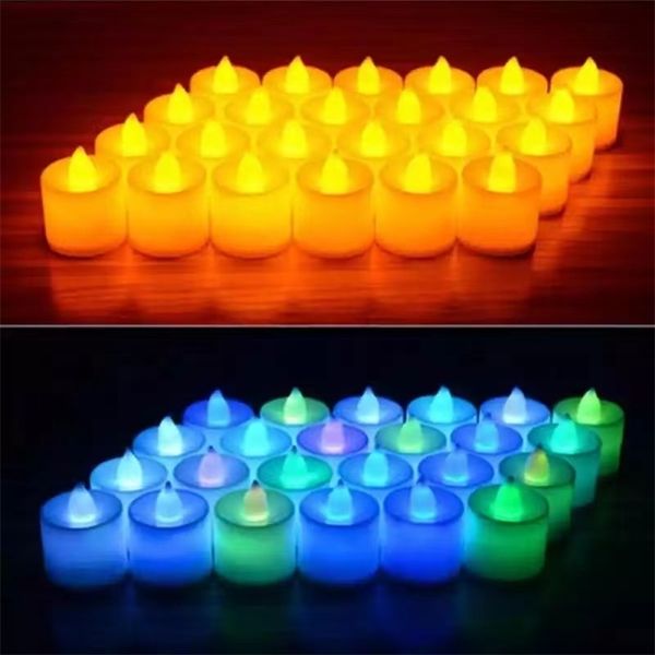 24pcsflameless LED Electronic Candle Tea Light Battery Power Romantic Light Birthday Party Home Dekoration 220527