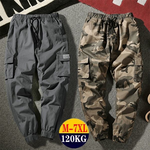 

mens pants joggers men cotton trousers camouflage casual cargo clot 220823, Black