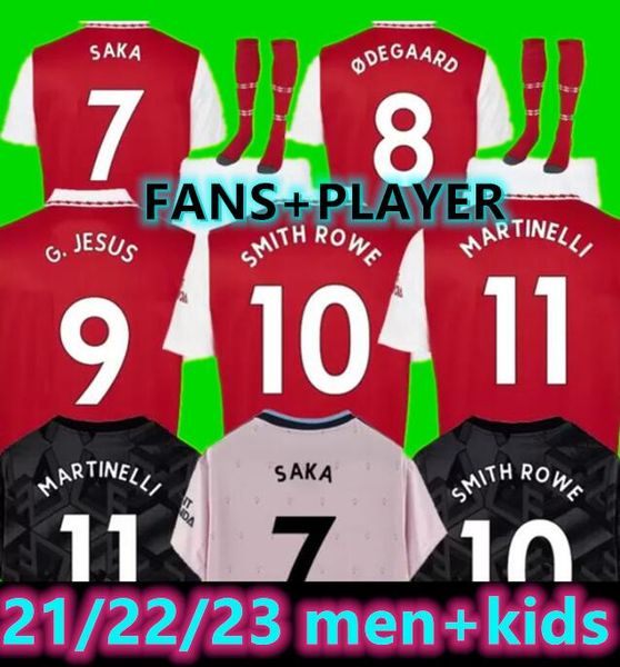 

21 22 23 smith rowe g.jesus saka soccer jersey fans player version odegaard nketiah martinelli tierney 2021 2022 2023 football kits shirt me, Black;yellow