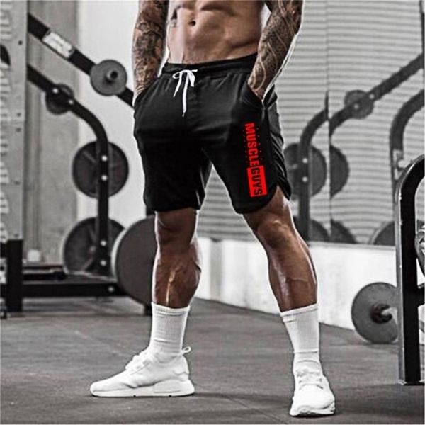 MuscleGuys Gym Shorts Men MeSh Troushers Shorts Sports Scorts shorts Curdemilding Sweatpants Men Fitness Men Workout shorts ACITVE SHORTS 210322