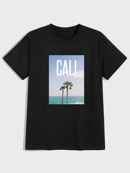 

romwe guys floral slogan graphic tee e4kd#, White;black