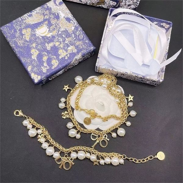 

five pointed star pearl necklace bracelet brass bracelet neck chain 70% off outlet store sale, Silver