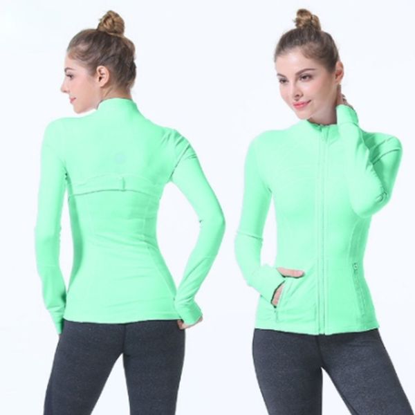 

yoga jacket women define workout sport coat fitness jacket sport quick dry activewear solid zip up sweatshirt sportwear lu-008