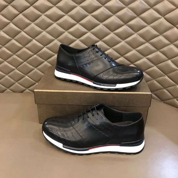 

men's shoes luxury designer brand imported cowhide material made of pure manual repeatedly brush color with box size38-45, Black