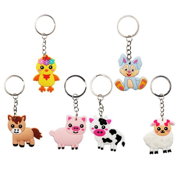 Keychains de animais de carteira fofa de cartões pendentes Pingente Chain Chain PVC Epóxi Acessórios carm de chave de chave de chave