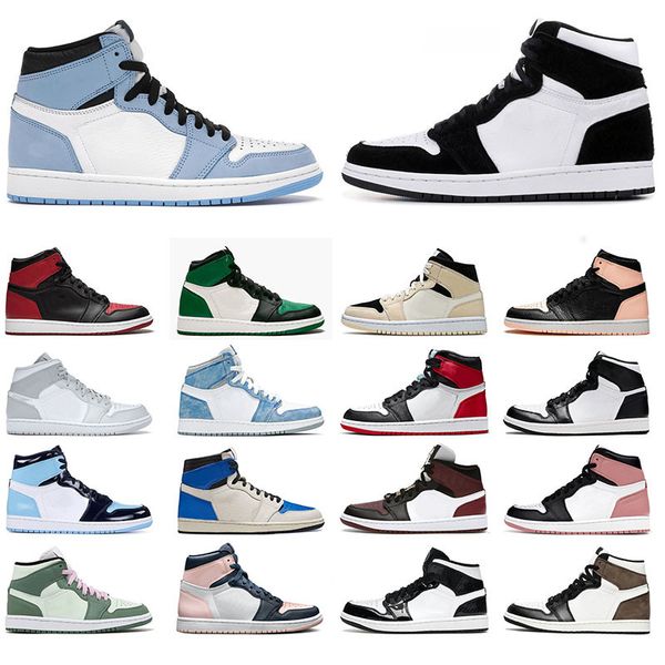

jumpman 1 mid basketball shoes 1s men women brushstroke fearless chicago black toe bred hyper royal white shadow smoke grey mens trainers sp