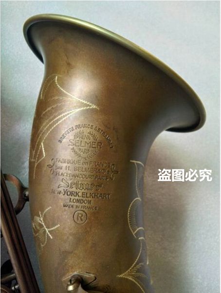 

french brand custom mark vi tenor saxophone 95% copy musical instruments antique copper simulation professional brass sax with case