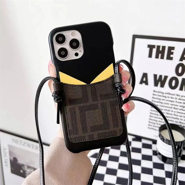 Capas de telefone de designers para iPhones de luxo IPhone 12 13 Pro Promax Little Monster Capa de telefone Classic Letter Handbag Cases Smartphones