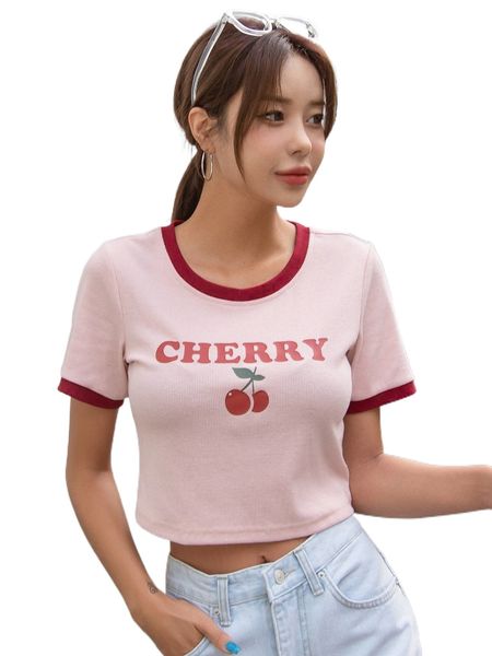 

dazy letter graphic contrast trim crop tee e6gj#, White